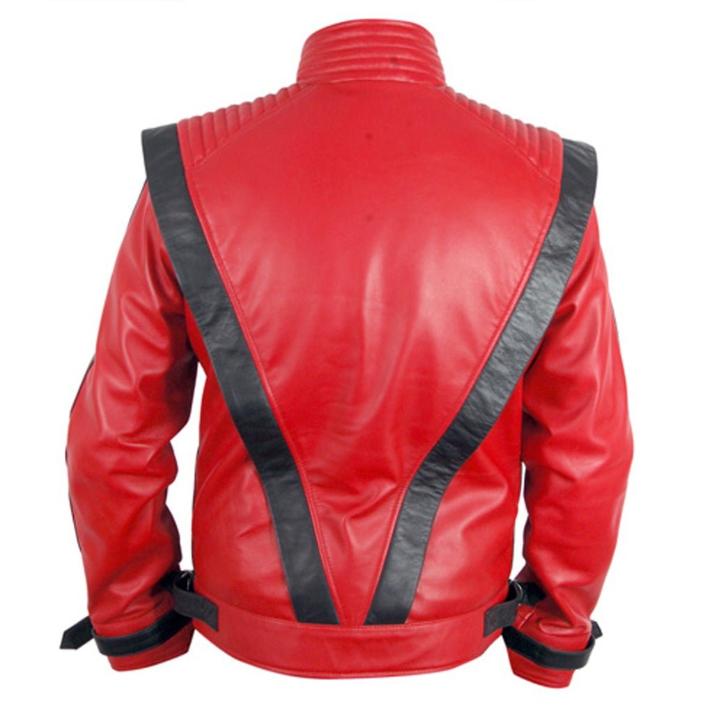 Bold Red Leather Jacket with Black Contrast Details - RUGGAN