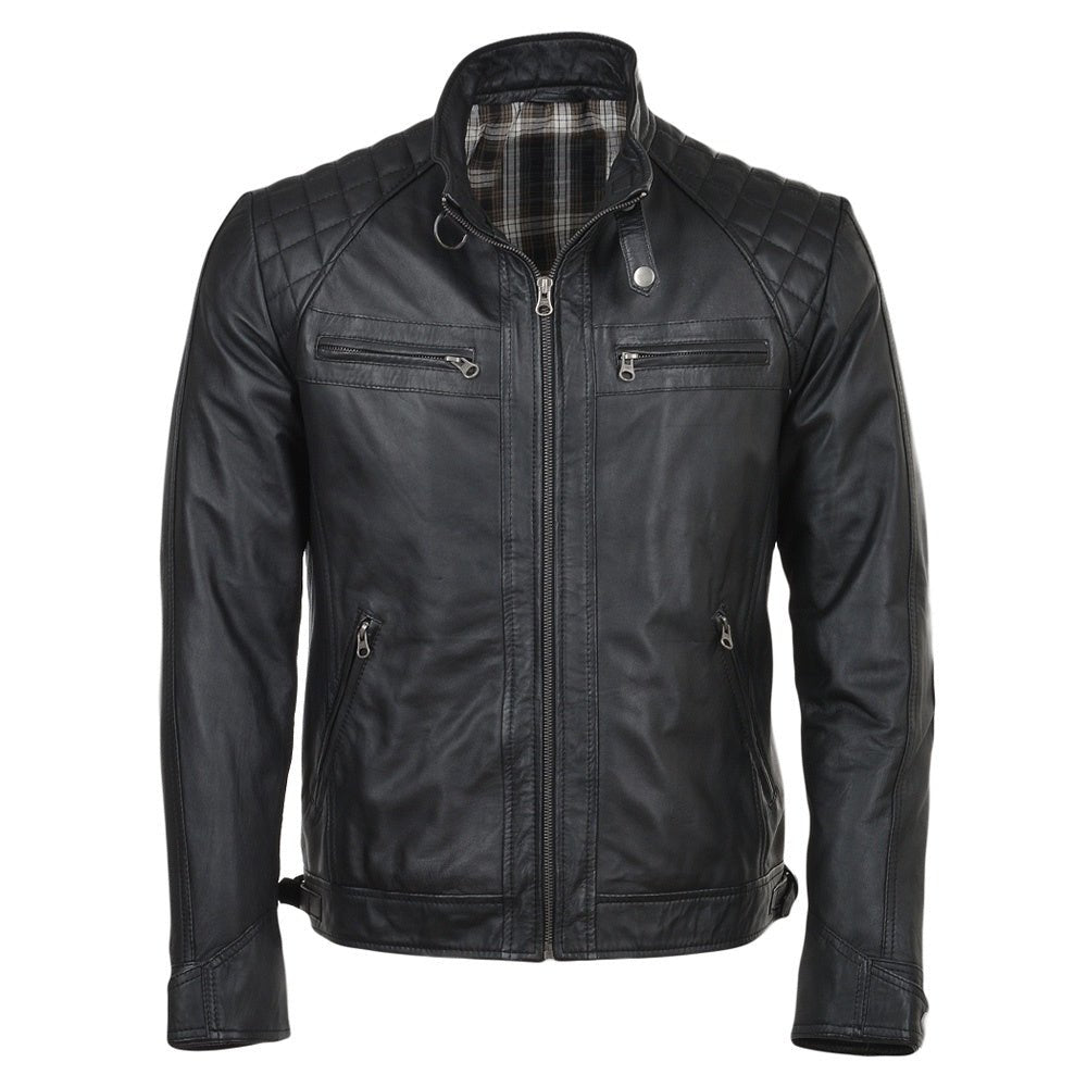 Men's Premium Quilted Leather Moto Jacket - RUGGAN