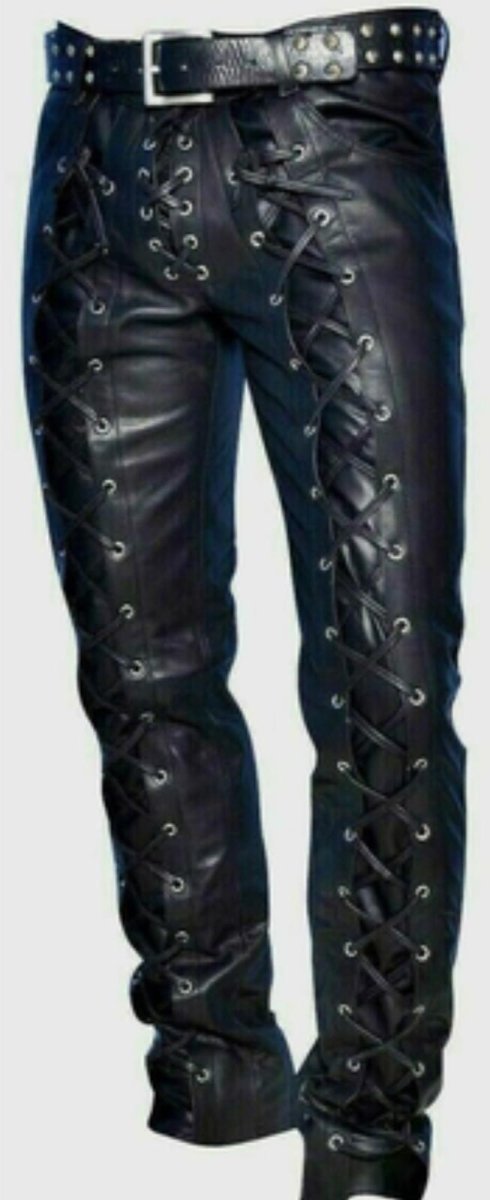 Extreme Gothic Lace - Up Genuine Leather Pants - Maximum Impact - RUGGAN