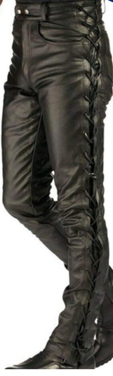 Gothic Lace - Up Genuine Leather Pants - Dark Romance - RUGGAN