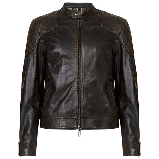 Premium Leather Moto Jacket - Classic Black - RUGGAN