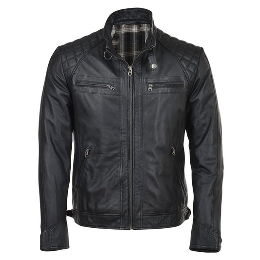 Men's Premium Quilted Leather Moto Jacket - RUGGAN