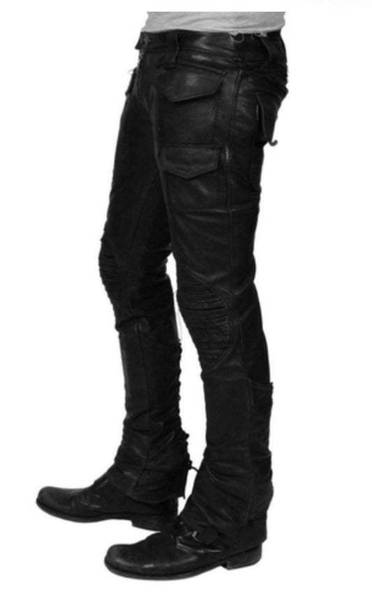 Tactical Cargo Genuine Leather Pants - Military Inspired - RUGGAN